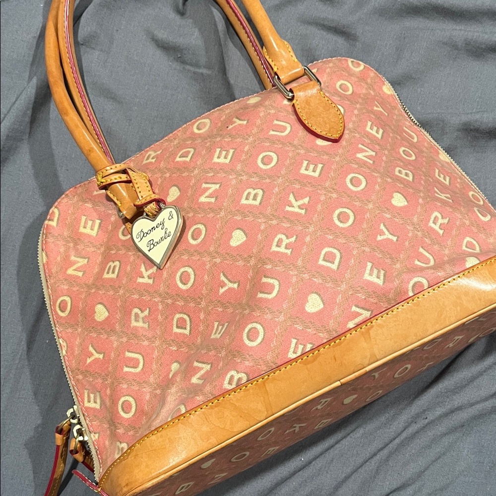 Dooney & Bourke Pink and Brown Satchel